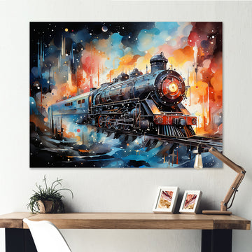 Train Starship Voyage back to the future I - Train Canvas Wall Art